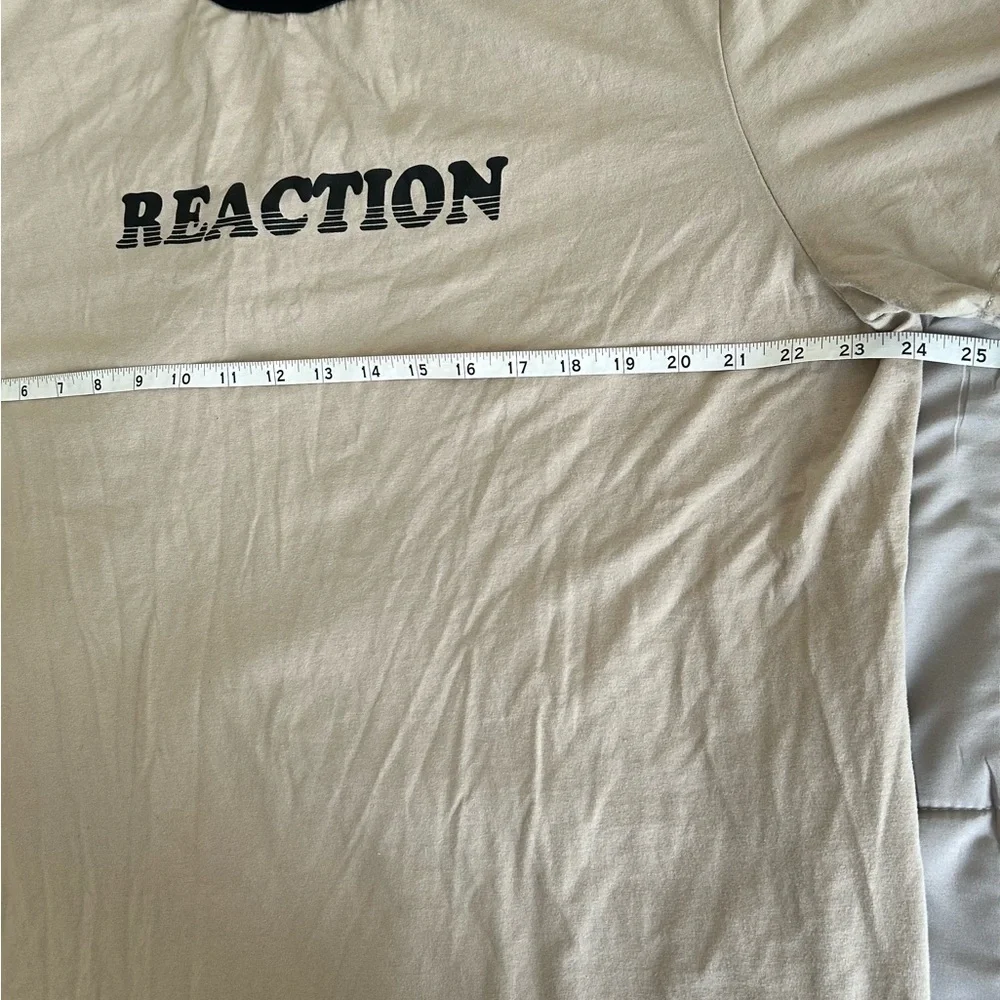 SHEIN Beige Reaction Tee with Black Trim, Size XXL
